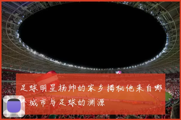 足球明星杨帅的家乡揭秘他来自哪个城市与足球的渊源